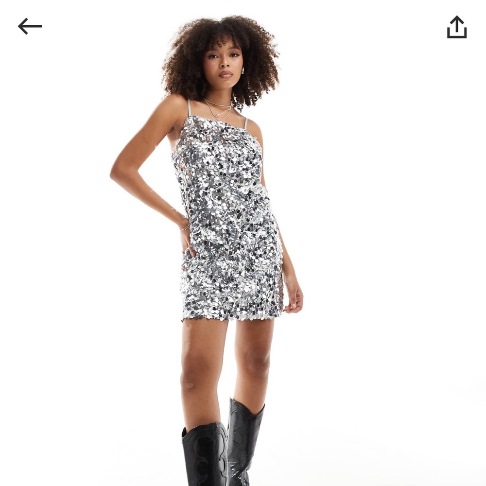Pieces concert all over sequin glitterball cami mini dress